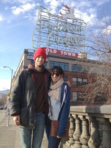 Seb and I being touristy with the White Stage sign.