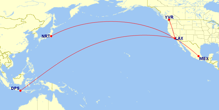 routes from LAX